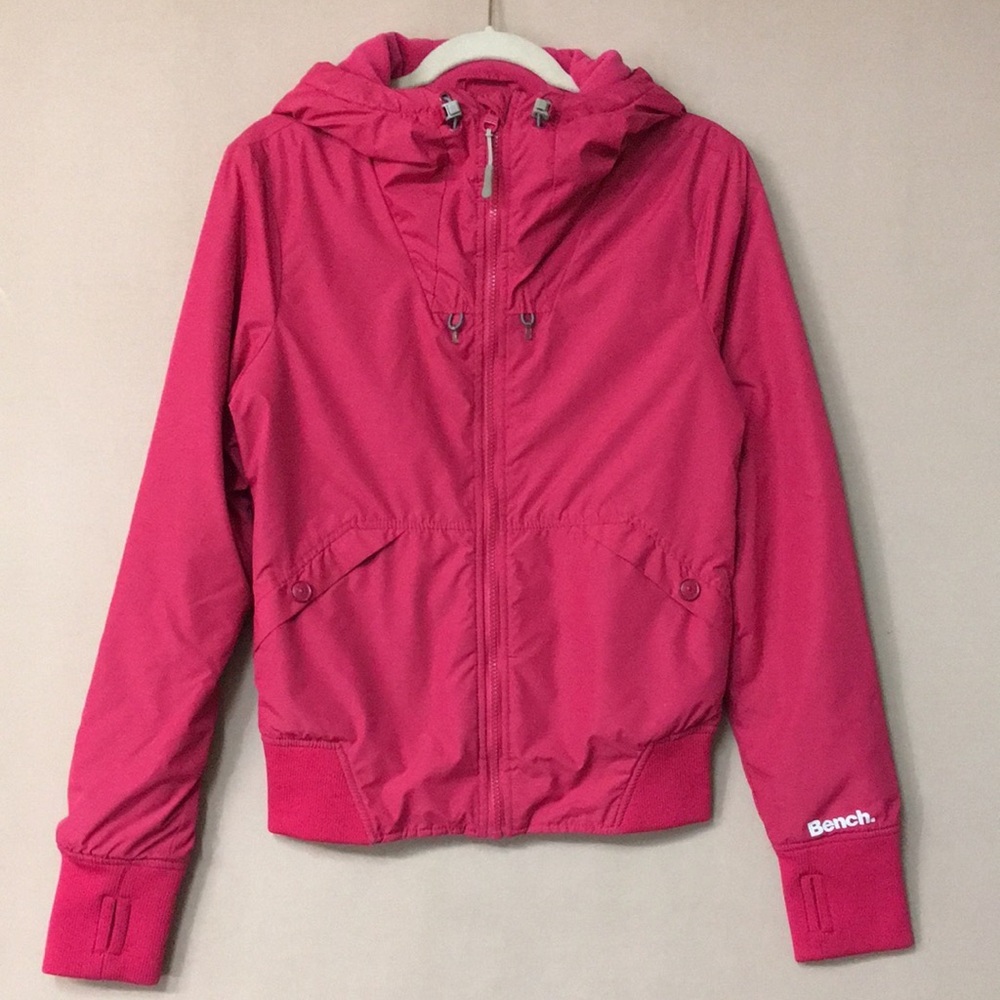Bench Urbanwear One Timer Pink Hooded Bomber Jacket. Sz M